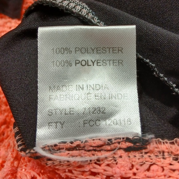 Jamie Sadock Sleeveless Golf Top Women's M Coral Black Textured V-Neck - Picture 5 of 8